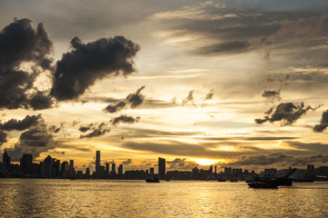 Naklejka premium Hong Kong Cityscape