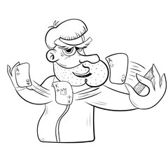 Magician showing trick with playing cards