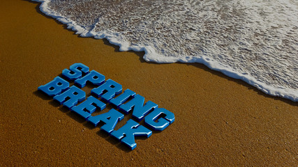 Spring Break at the Beach. 3D Render Illustration