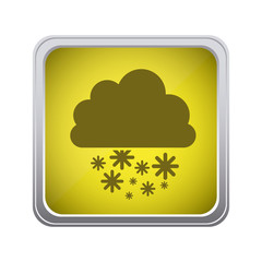 yellow emblem cloud snowing icon, vector illustraction design
