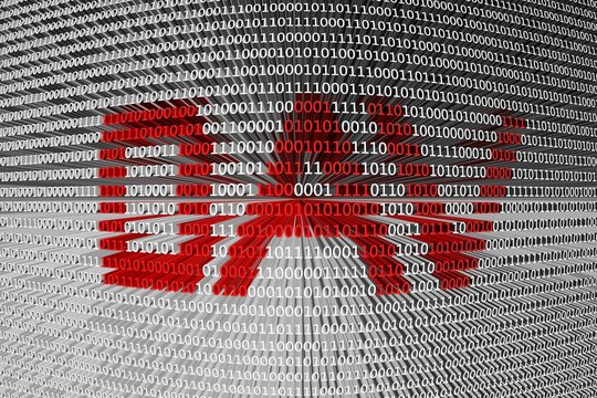 dav in the form of binary code, 3D illustration