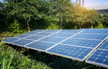 Solar Panels In Modern City