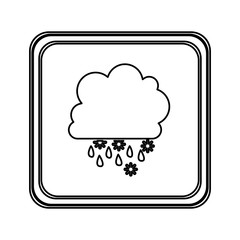 figure emblem cloud rainning and snowing icon, vector illustraction