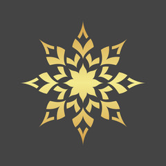 Abstract element for design, gold star, decoration.