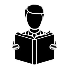 black man to read a book icon, vector illustraction design