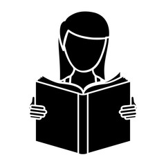 black woman to read a book icon, vector illustraction design