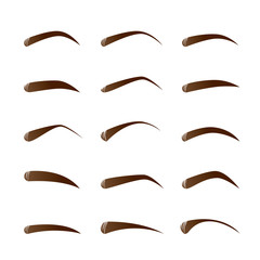 Set Of Female Eyebrows In Different Shapes And Types, Pattern, Beauty, Facial, Fashion, Form