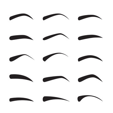 Set Of Female Eyebrows In Different Shapes And Types, Pattern, Beauty, Facial, Fashion, Form