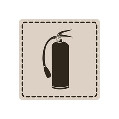 emblem sticker extinguisher icon, vector illustraction design