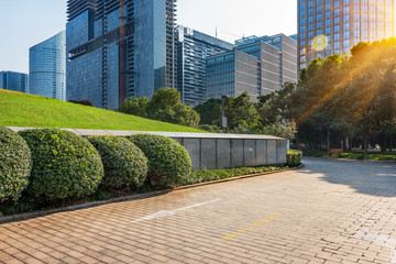 square of Shanghai financial district in China.