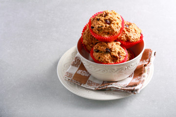 Carrot , apple and cranberry muffins