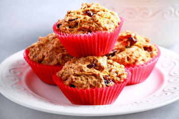 Carrot , apple and cranberry muffins