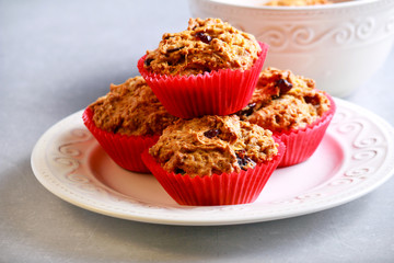 Carrot , apple and cranberry muffins