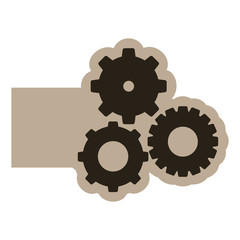 dark contour gears icon, vector illustraction design image