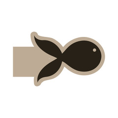 dark contour fish icon, vector illustration design image