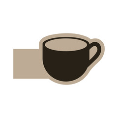 dark contour cup icon, vector illustraction design image