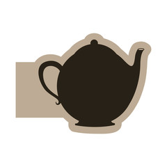 black figure teapot icon, vector illustraction design image