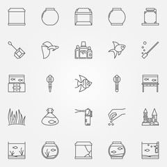 Aquarium icons set