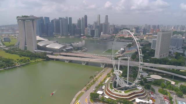 Singapore from Clarke quay by drone Aerial
