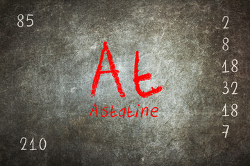 Isolated blackboard with periodic table, Astatine