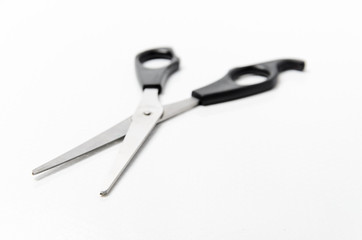 Scissors on white background with copy space