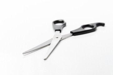 Scissors on white background with copy space