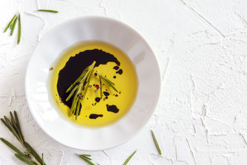 olive oil with rosemary, balsamic