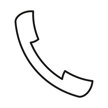 handset icon black contour on a white background of vector illustration