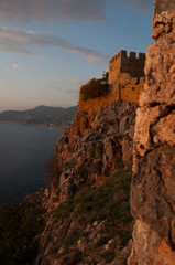 fortress in Alanya at sunset time