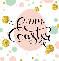 Happy Easter lettering greeting card