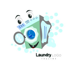 Laundry logo template design