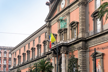 Street view of old town in Naples city, italy Europe