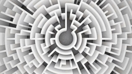 3d rendering circular maze in top view