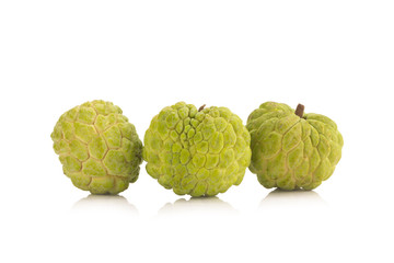 Sugar Apple (custard apple, Annona, sweetsop) on white background