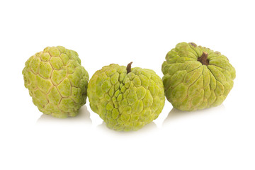 Sugar Apple (custard apple, Annona, sweetsop) on white background
