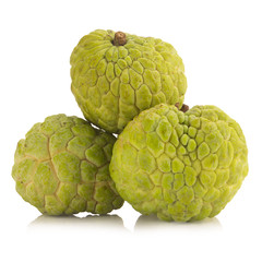 Sugar Apple (custard apple, Annona, sweetsop) on white background