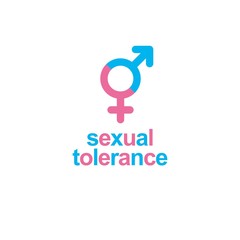 Sexual Tolerance concept. Mars male and Venus female symbols combined in vector icon isolated on white.