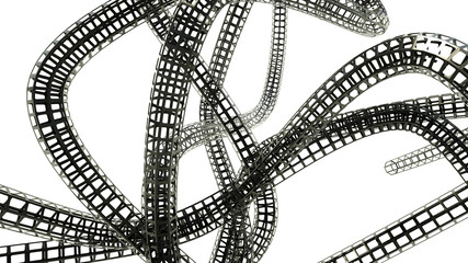 Abstract black shapes on a white background, 3 d render