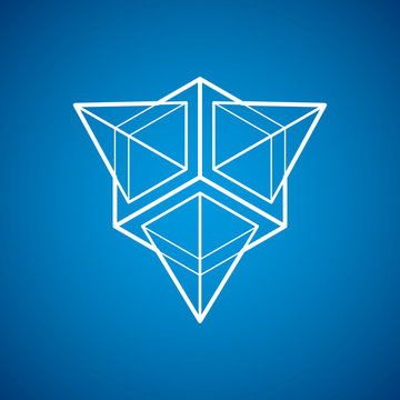 Engineering three-dimensional construction, abstract vector trigonometric shape.