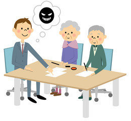 打ち合わせ　契約　詐欺