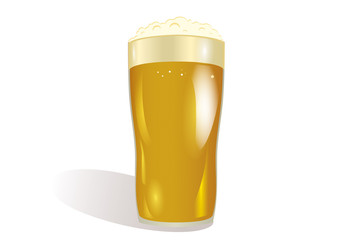 A glass of  Light beer. Invitation to the St. Patrick's Day. Greeting card. Free space for your ad or text. Vector illustration on white background.