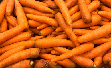 Pile of carrots at market