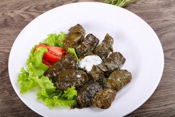 Dolma - stuffed meat in grape leaves