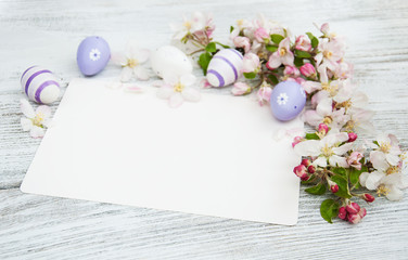 Naklejka na ściany i meble Easter eggs and greeting card