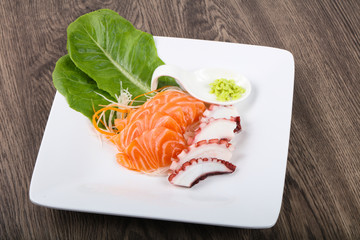 Salmon and Octopus sashimi