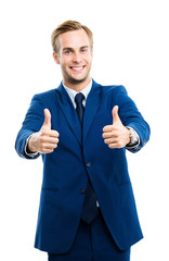 businessman with thumbs up gesture