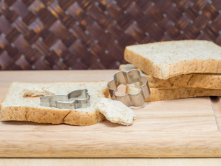 Bread and mold on the cutting board