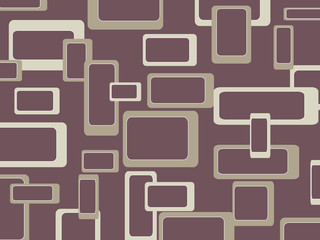 Retro pattern background with squares - rounded. Vector illustration.