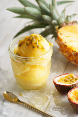 pineapple and passionfruit sorbet