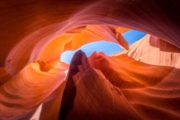 Poster Antelope Canyon natuurlijke rotsformatie © nuinthesky